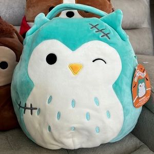 🎃🦉🪣 Squishmallows Winston the Owl Frankenstein Halloween Treat Pail NWT 10”